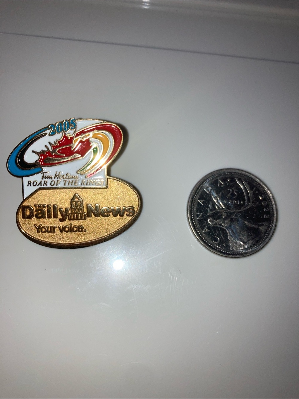 Daily News Gold and Multicolor Enamel Logo Brooch
